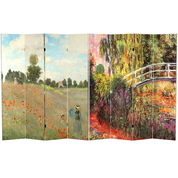 Oriental Furniture 6 ft. Tall Works of Monet Canvas Room Divider - 4 Panel