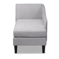 thumbnail image 6 of Baxton Studio Florent Modern and Contemporary Grey Fabric Upholstered Black Finished Chaise Lounge, 6 of 9