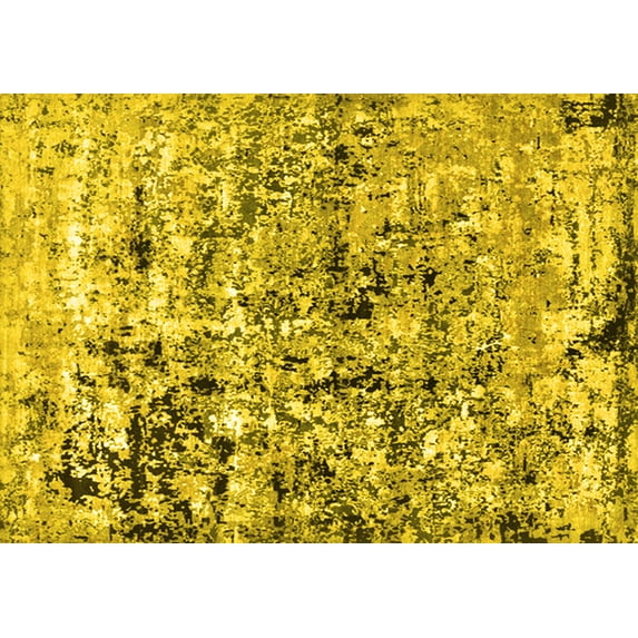 Ahgly Company Machine Washable Indoor Rectangle Oriental Yellow Industrial Area Rugs, 2' x 3'
