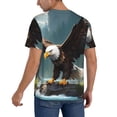 thumbnail image 2 of Rateoe Forest River Bald Eagle Pattern Men’s Baseball Short Sleeve Polo Shirt, Midweight Men's Shirt Golf Shirt Polo Shirts Quick Dry Short-Large, 2 of 7