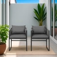 thumbnail image 4 of Ilios Innova | 2 Sillas Acojinadas de Exterior para Jardín con Cojines Lavables, Estructura Metálica Negra y Tela de Poliéster Resistente, Diseño Moderno y Cómodo, Ideal para Terraza o Balcón., 4 of 9