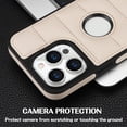 thumbnail image 4 of Allytech Business Case for iPhone 13 Pro, Premium Vegan PU Leather Luxury Elegant Slim Fit Shell, Logo Hollow View Shockproof Non-Slip Protective Cover for iPhone 13 Pro - Apricot, 4 of 6