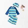 thumbnail image 2 of Kid Boys Chic Animals Printed One-Piece Rash Guard with Sun Hat 2pcs Swimsuit Pool Beach Bathing Suit (Blue Alligator, 4T), 2 of 5