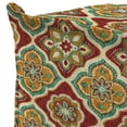 thumbnail image 3 of Jordan Manufacturing 20" x 20" Adonis Jewel Crimson Medallion Square Outdoor Pouf Ottoman with Flange, 3 of 8