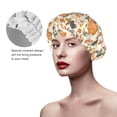 thumbnail image 2 of KLL Autumn With Hedgehog Pattern Shower Cap & Bath Cap for Women,Reversible Oversized Waterproof Shower Caps for all Hair Lengths,Elastic Reusable Bathing Hair Cap, 2 of 6