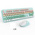 thumbnail image 1 of Combo de teclado y ratón inalámbricos FOPETT Typewriter PinkBlue, 1 of 7