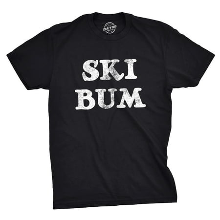 Mens Ski Bum Tshirt Funny Outdoor Winter Downhill
