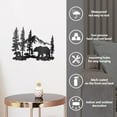 thumbnail image 5 of Metal Bear Wall Art Decor Black Iron Natural Scenery Wall Silhouette Sculpture Decor Wildlife Forests and Mountains Metal Wall Hanging Decor for Living Room Garden Bedroom 23.6x30cm, 5 of 9