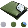 thumbnail image 3 of Couverture de Survie Robuste, Bâche Isolée Thermique Réfléchissante, Couverture d'Urgence Imperméable pour Toutes les Saisons pour la Randonnée, le Camping, Bâche de Camping avec 4 Clous de Sol, 59 Pouces x 82 Pouces (Vert), 3 of 7