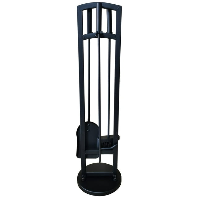 Jessar - 4 Piece Fireplace Tool Set, 29'' Height, From Kingston Collection, Black