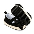 thumbnail image 6 of AJTQTH Cloth Shoes for Baby Toddler Girls Boys Unisex Velcro Straps Canvas Bowknot Walking Shoes Thick Soled Non-Slip Summer Casual Shoes Black 6-12Months, 6 of 7