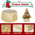 thumbnail image 3 of Christmas Tree Collar, Gold Sequin Xmas Tree Collar for Artificial Trees, 23.6 Inch Christmas Tree Skirt, Tree Stand Base Cover, Tree Base Box, Holiday Home Decor Tree Ring, 3 of 7