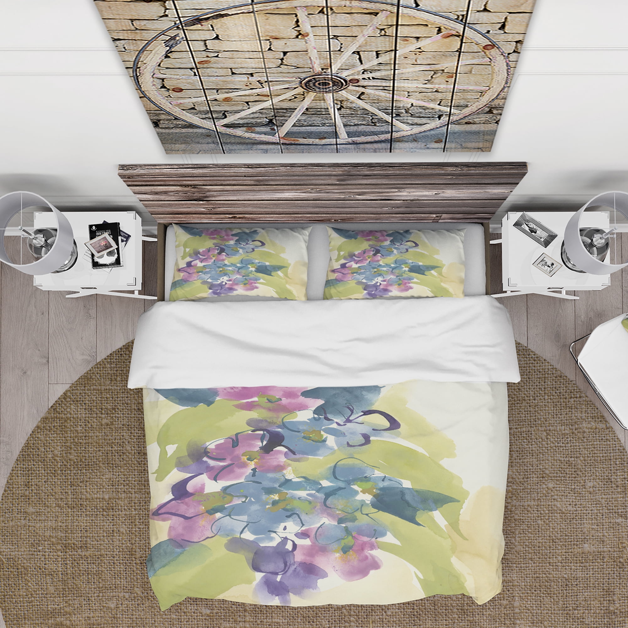 Designart 'Spring Bouquet II' Traditional Duvet Cover Set