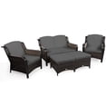 thumbnail image 6 of Gymax 5PCS Rattan Patio Conversation Sofa Furniture Set Outdoor w/ Grey Cushions, 6 of 10