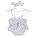 thumbnail image 1 of 2Pcs Baby Summer Wear Pineapple/Polka Dot Romper + Bowknot Headband Set, 1 of 9