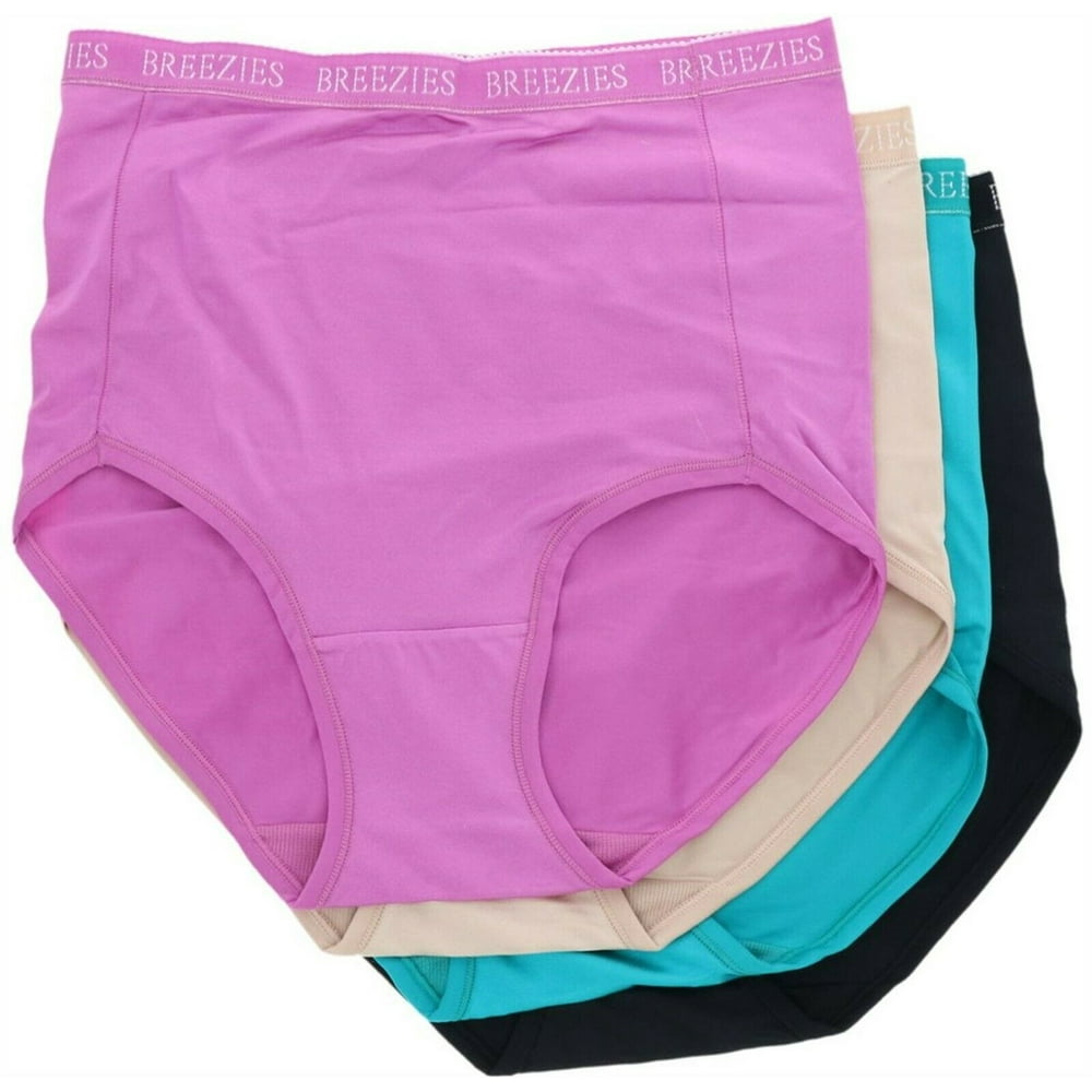 Breezies Breezies Set 4 Nylon Microfiber Brief Panty A287799