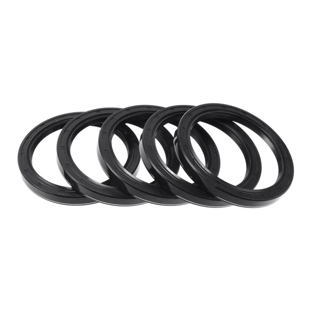 Sello de aceite universal Unique Bargains TC de doble labio con resorte de acero, anillo de sello para eje rotativo 72x90x10 mm, caucho nitrilo de alta presión negro, 5 piezas