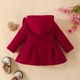 thumbnail image 4 of Usaibhir Toddler Baby Girl Clothes Jacket Coat Long Sleeve Solid Color Buttons Hooded Trench Coat Dress Fall Winter Outfit 9-24M, 4 of 8
