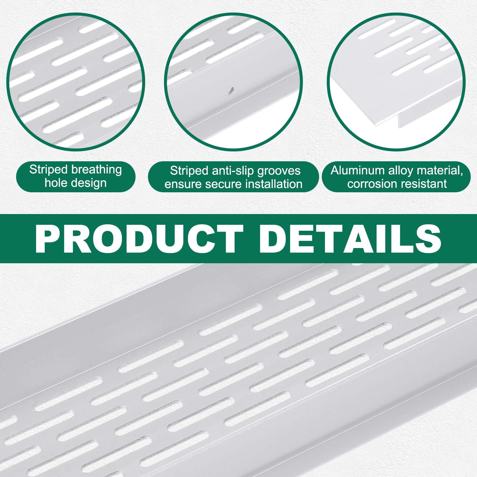 Uxcell 2Set Air Vent Cover, 20 x 3 Inch Heavy Duty Aluminum Grille Ventilation Cover with 8 Mounting Screws for Cabinet Wardrobe Kitchen Shoe Cabinet, Silver