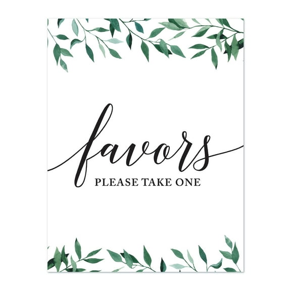 Koyal Wholesale Wedding Party Signs, Natural Greenery, Favors, Please Take One, 1-Pack