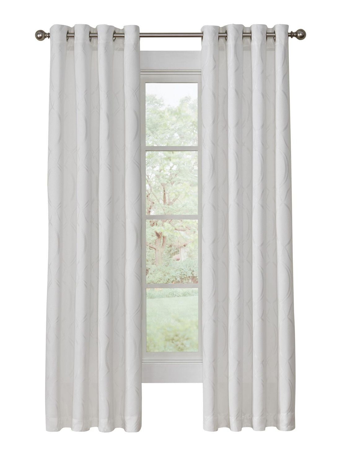 Ibiza Room Darkening Grommet Indoor Curtain 52" x 108" in White