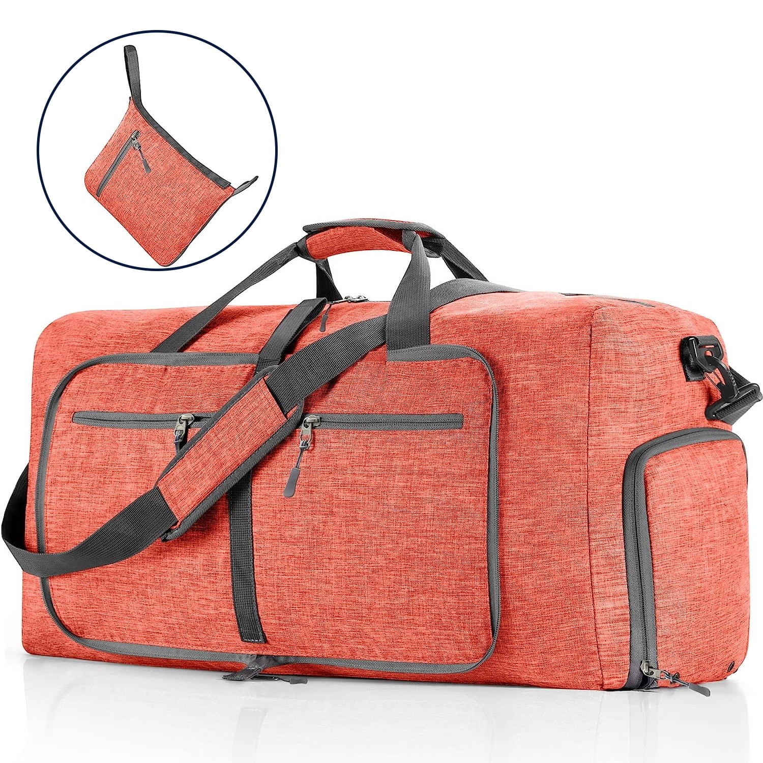 65L Large Foldable Travel Duffle Bag, Overnight Bags with Shoes