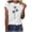 White, variant on IROINNID T-Shirt For Women Summer Round-Neck Short Sleeve Print Casual Blouse Tops