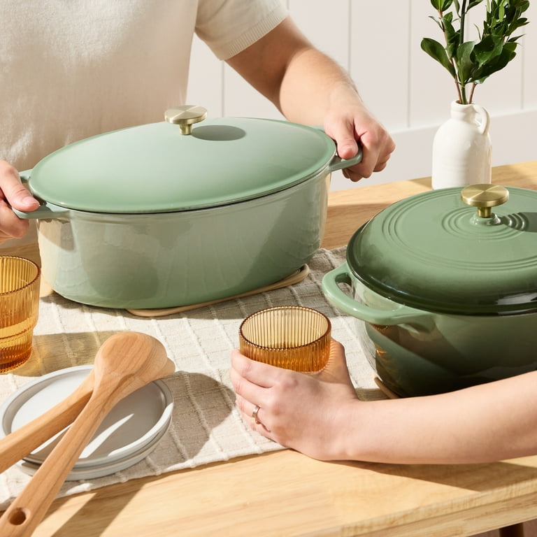 Best Choice Products 7.5-Quart Oval Dutch Oven, Sage Green photo 5