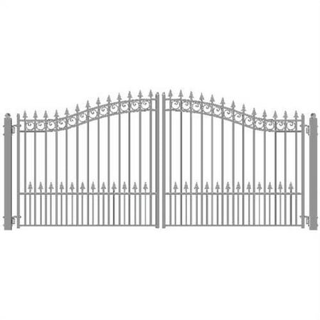 ALEKO White Driveway Iron Steel Gates New Prague Style 12'