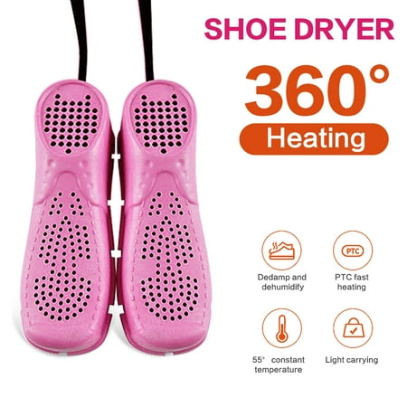 

YONGTONG 2pcs Electric Boot Dryer Portable Footwear Boot Shoe Foot Warmer Eliminate Bad Odor and Sanitize Shoes in Winter Wet Seasons US Plug Pink