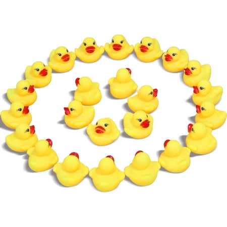 Novelty Place 24Pcs Plastic Duck Float Ducky Baby Bath Shower Toy - Birthday Gift Party Favor Bathtub Decoration