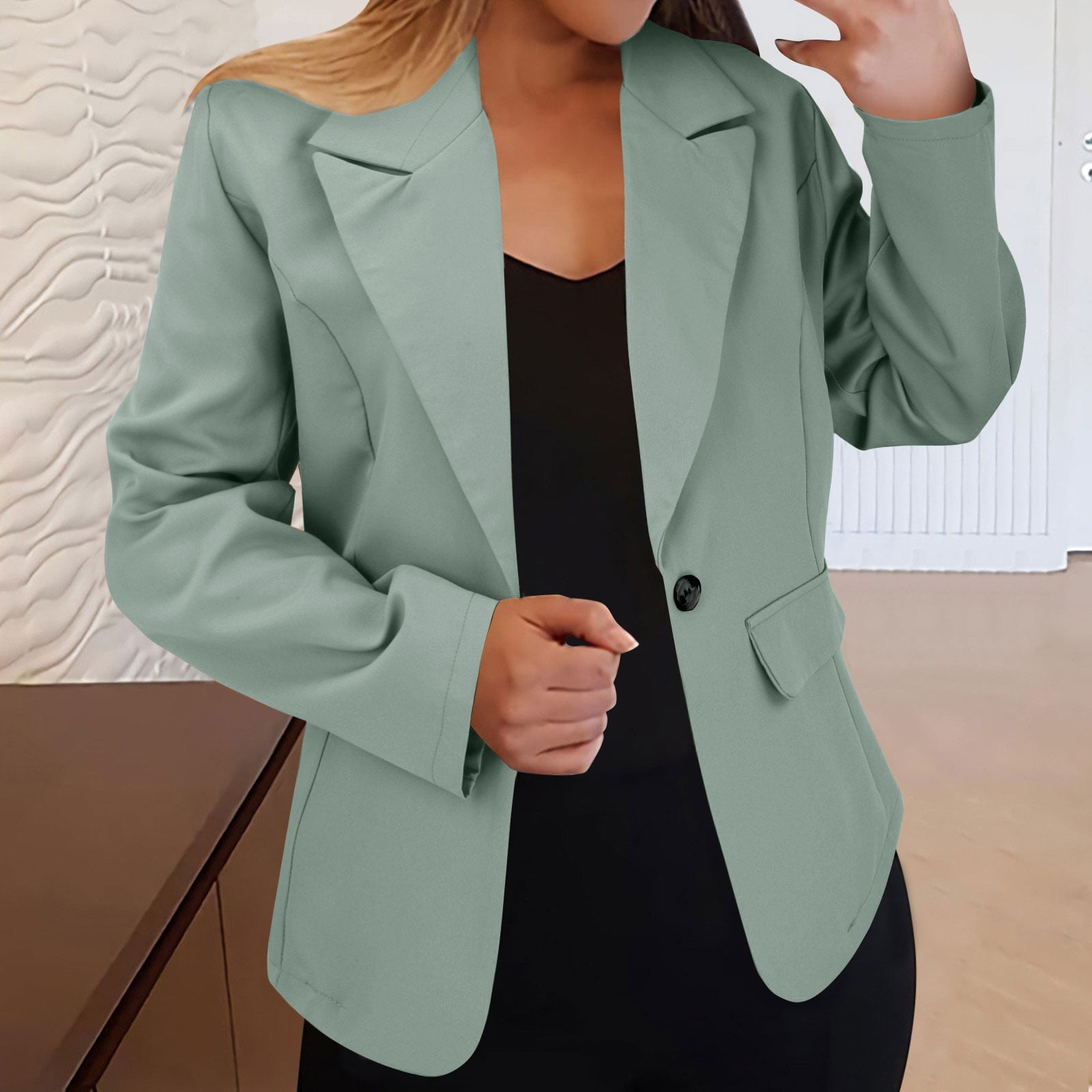 Générique Veste En Laine Femme Revers Trench Coupe-Vent Manches Longues Rétro Casual Outwear Chaud Jacket Double Boutonnage Parka Cardigan Slim Overcoat Manteau Femme Hiver Long