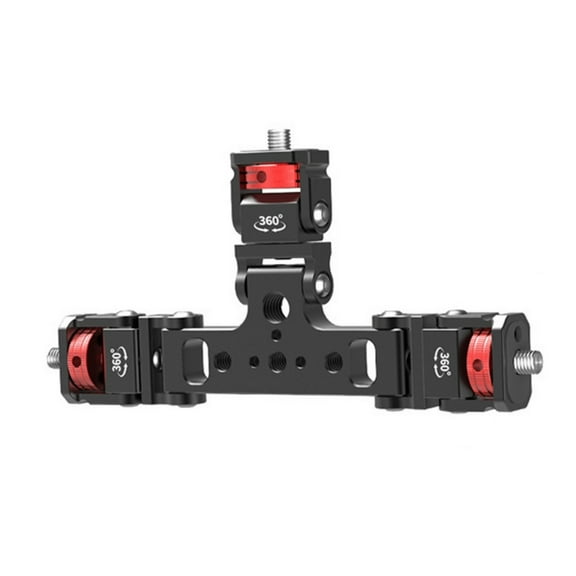 Adjustable Triple Mount Stand Aluminum 1/4inch for Action Camera Phone LED Tripod Live Stream Selfie Stick Holder