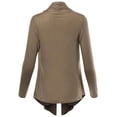 thumbnail image 2 of FashionOutfit Women's Solid Jersey Knit Draped Open Front Long Sleeves Cardigan, 2 of 4