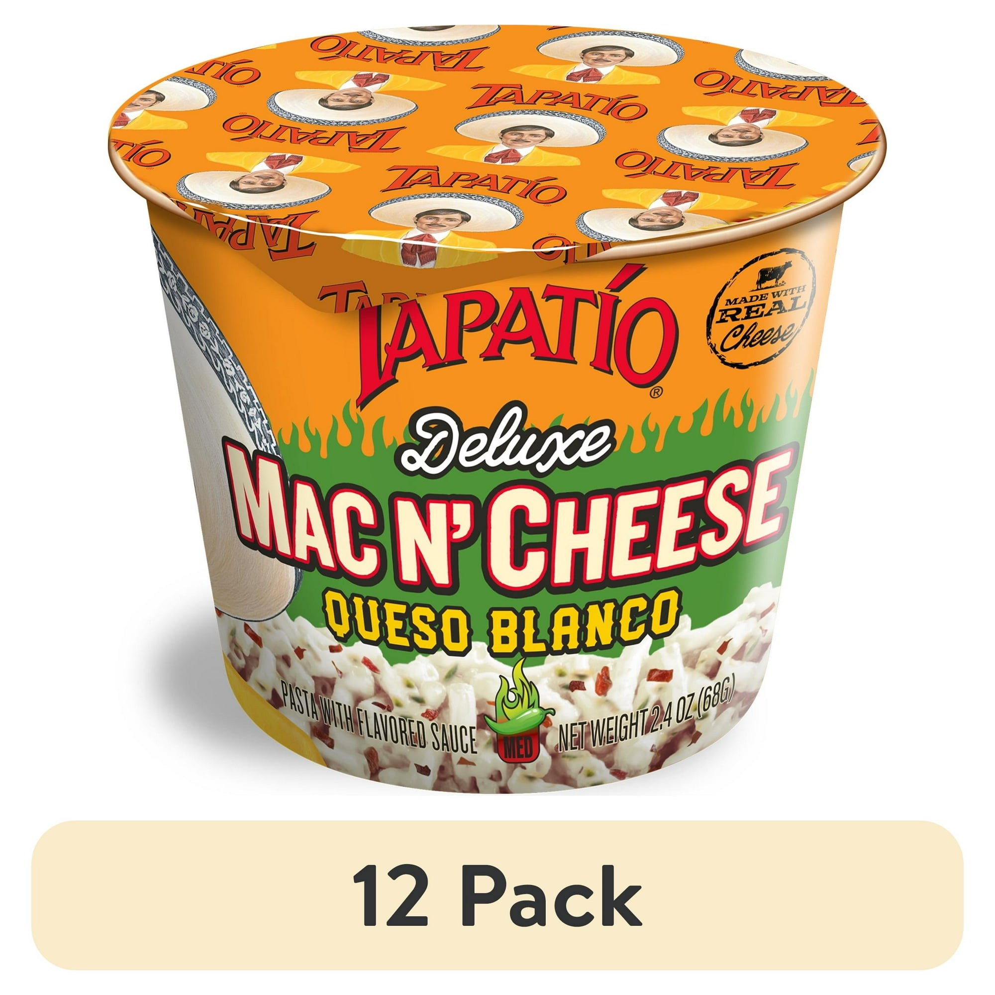 (12 pack) Tapatio Mac N Cheese Bowl Queso Blanco, 2.4oz
