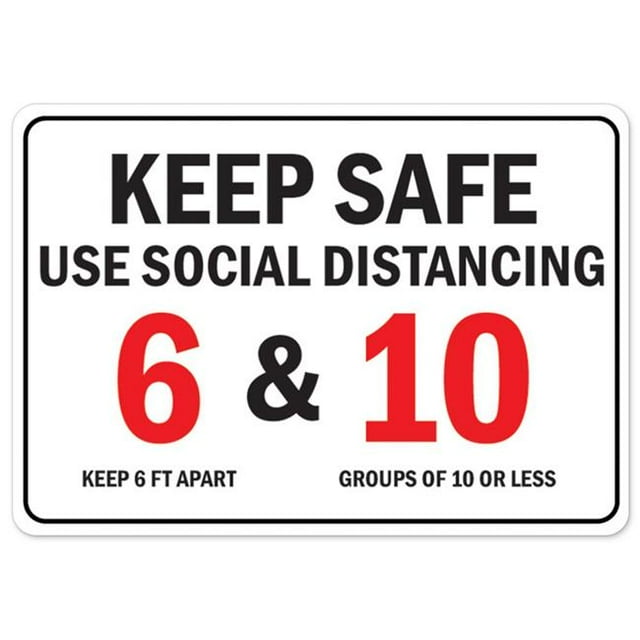 SignMission OS-NS-D-35--10PK25523 Covid-19 Notice Sign - Keep Safe Use Social Distancing