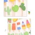 thumbnail image 3 of EeaseMX 2 banderines de papel con temática de verano, forma de cactus y helado colorido, banderines decorativos para fiestas tropicales de verano., 3 of 7