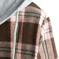 thumbnail image 6 of Tdoqot Mens Long Sleeve Shirts Button Down- Plaid Crew Neck Loose Casual Flannel Shirts for Men with Hoodie Pink Size M, 6 of 7