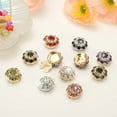 thumbnail image 5 of Uxcell 6 Pcs Rhinestone Button Covers, 17.5mm 11/16" Decorative Buttons Clips Detachable Sewing Kit Replacement for Women Men DIY Crafts Holiday Decor Dress Accessories, Gold, 5 of 6