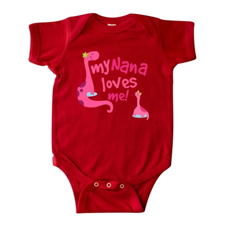 

Inktastic Nana Loves Me dinosaur Gift Baby Girl Bodysuit