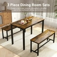 thumbnail image 5 of Aukfa Dining Table Set for 4, Rectangular Kitchen Table W/ 2 Benches for Small Space,Brown, 5 of 8