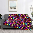 thumbnail image 2 of Uemuo Colorful Hearts Printed Throw Blanket for Couch, Fluffy Fuzzy Blankets for Bed, Sofa, Cozy Flannel Faux Fur Blanket-50"x40", 2 of 6