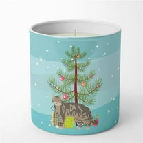 Carolines Treasures CK4556CDL 3.75 x 3.25 in. Unisex American Wirehair No.1 Cat Merry Christmas 10 oz Decorative Soy Candle