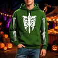 thumbnail image 2 of 3D Skeleton Ribcage Print Halloween Hoodie, Spooky Scary Graphic Pullover Sweatshirt, Novelty Halloween Gift for Adults, 2 of 4