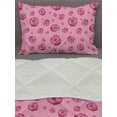 thumbnail image 3 of Roses Comforter & Sham Bedding Set, Feminine Monochrome Illustration with Flower Petals in Various Sizes, 3 pcs Duvet Set Microfiber Filling Quilt, 5 Sizes, Pink Raspberry, by Ambesonne, 3 of 4