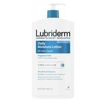 Lubriderm Daily Moisture Body Lotion, Fragrance-Free, with Vitamin B5 for Dry Skin Relief, 24 oz, 2 Pack