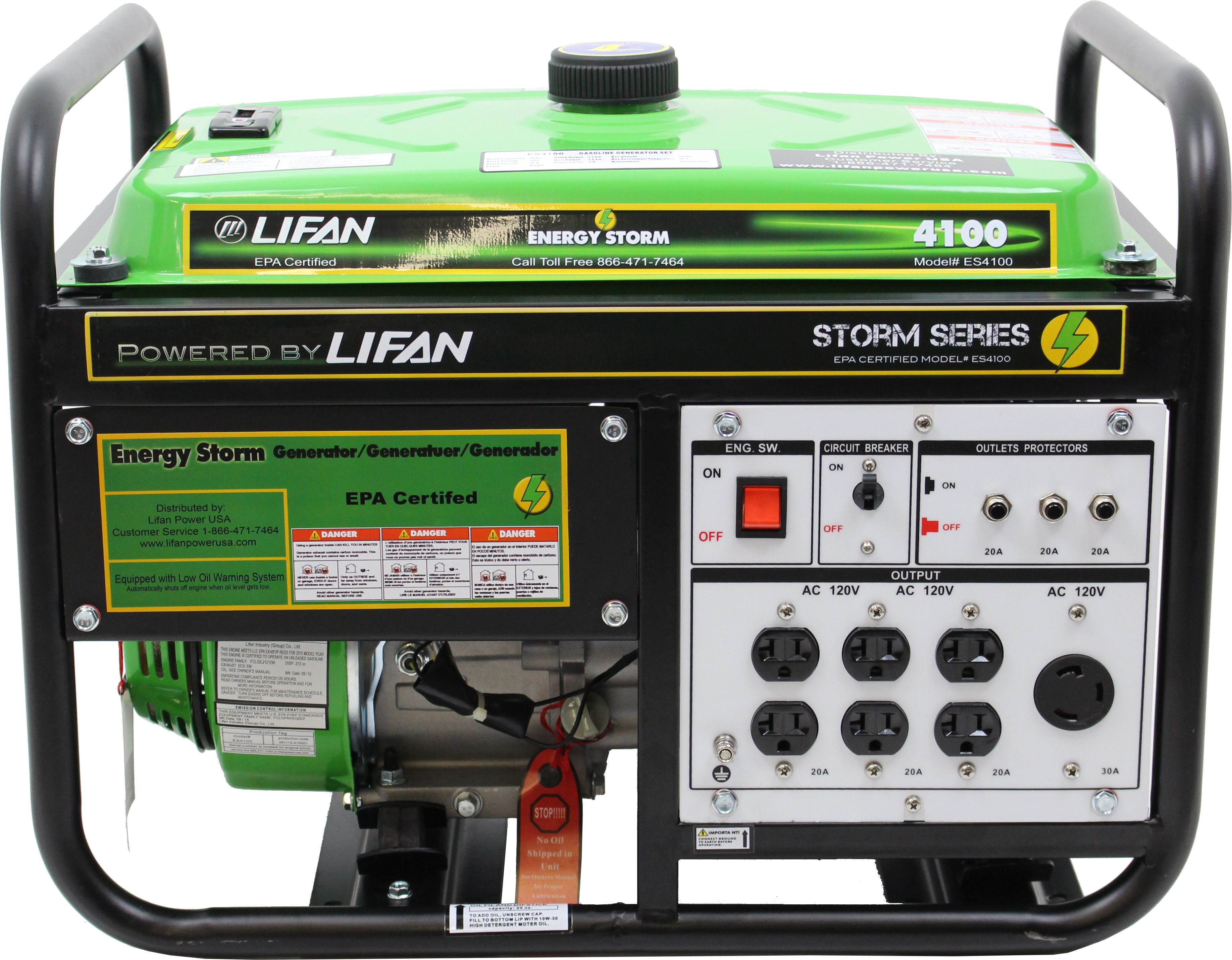 Lifan Energy Storm 4100, 211cc 7hp, 4-Stroke Industrial Grade, Recoil Start, OHV Gasoline Powered Generator - Walmart.com