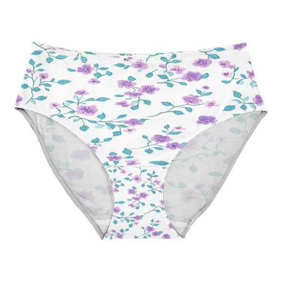 Women's Underwear Small Pastel Purple Floral Hipster Panties Underwear for women, X-Small