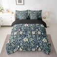 thumbnail image 2 of Homewish Chic Floral Flowers 7pcs Bedding Comforter Set For Kids Teens Adults,Exotic Style Queen Bedding Sets Super Cozy,Retro Vintage Queen Sheet Sets,Ultra Soft Home Decor,Reversible, 2 of 8