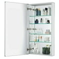 thumbnail image 3 of Bathroom Medicine Cabinet, Aluminum, Recessed/Surface Mount, 20" x 40", Right/Left Hinged, Mirrored Interior, 3 of 12